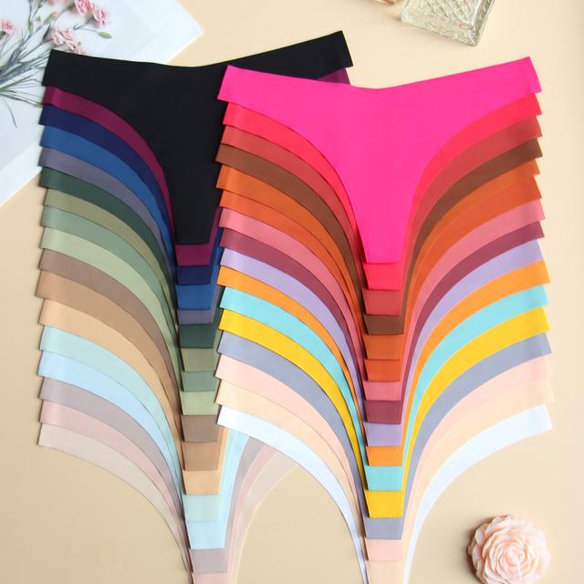 TEMU 33pcs Plain-colored Non-marked Underwear Non-marked Breathable Soft Comfortable Personality Underwear Women Seamless Suit