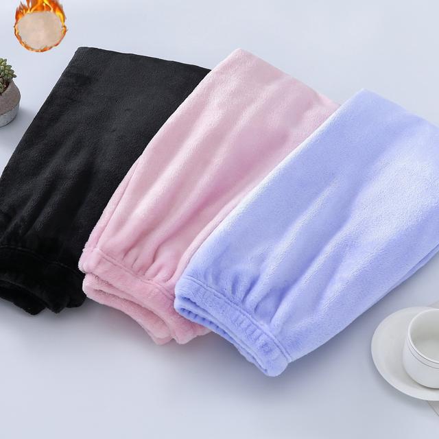 TEMU And Comfortable Fleece Sleepwear Pants, Winter Solid Color 3-pack Bottoms