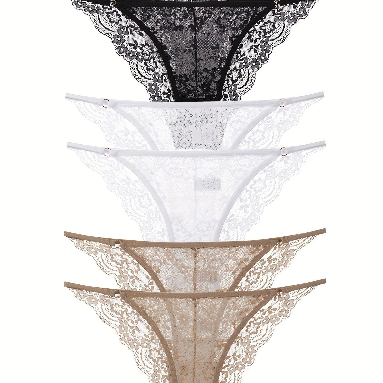 TEMU 6pcs Set Of Minimalist Lace Women's Underwear