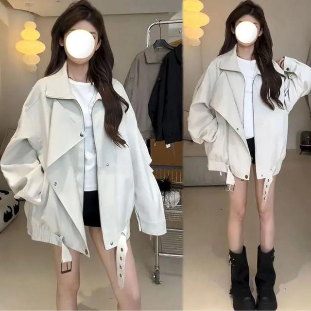 TEMU 【2025年秋冬向け】人気のジャケット（レディース）。丈夫なバイクスタイル、プリーツで暖かさをプラス。