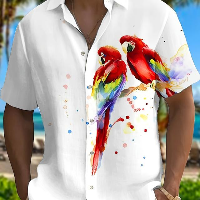 TEMU Camisa de Hombre Colorida Moda Animal Camisa Hawaiana Camisa Casual Diaria Camisa para Hombre Ropa Hip Hop para Hombre