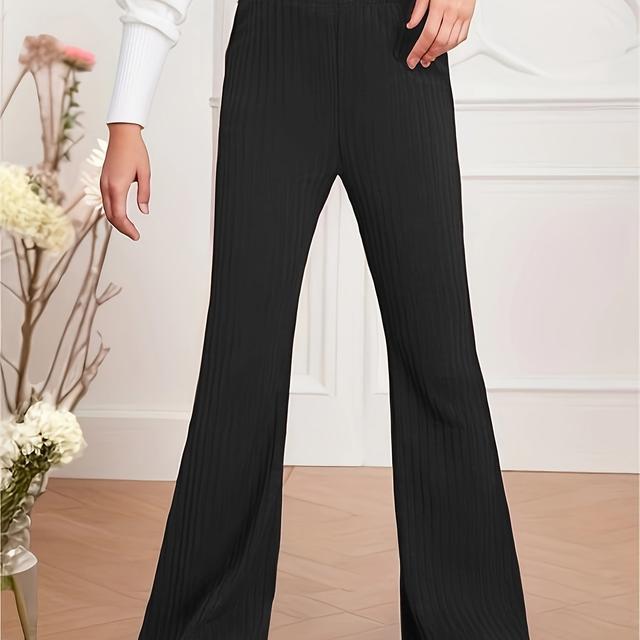 TEMU Gestrickte, hochtaillierte, lässige mit schmaler Passform und ausgestelltem Design, für Outdoor, für Teenager, für Teenager