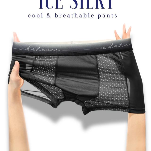 TEMU 1pc Men's Luxury Baroque Style Waist Seal Print Boxers | Comfortable, Trendy, Breathable, Cool, Multiple Colors: Black, Dark Gray, Light Gray, Sky Blue