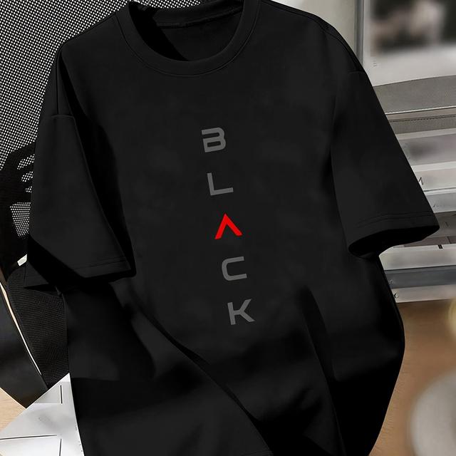 TEMU Pánské tričko s krátkým rukávem a potiskem písmen pro mladé chlapce