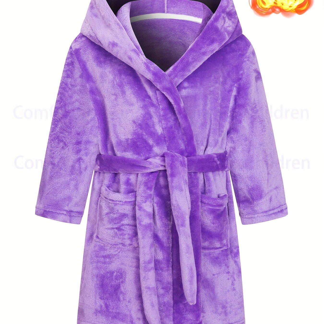 TEMU The Label Is On The Side Seam Of The Hem Or Inside The Back Collar. This Purple Flannel Nightgown For Girls Is Soft And Comfortable, Making It A Homewear Bathrobe Gift For Children Aged 2 To 11