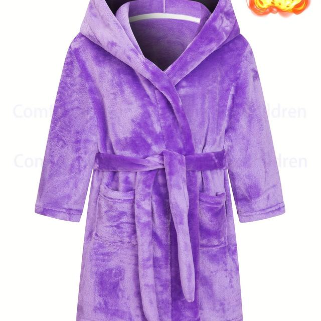 TEMU The Label Is On The Side Seam Of The Hem Or Inside The Back Collar. This Purple Flannel Nightgown For Girls Is Soft And Comfortable, Making It A Homewear Bathrobe Gift For Children Aged 2 To 11