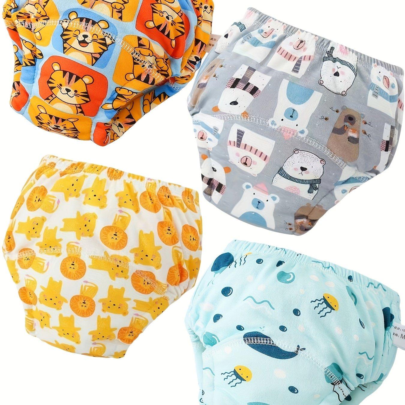 TEMU 4pcs Boys And Girls Training Pants, Comfortable And Breathable Potty Training Underwear With Animal Patterns, Christmas Gift For Toddlers