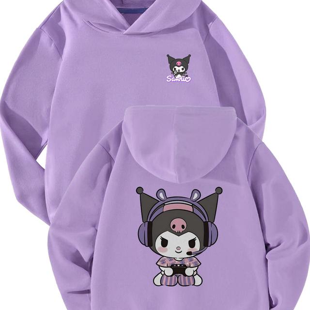 TEMU Authorized Character Hoodie: Lightweight, Cozy, Fashionable With Adorable Cartoon Design - Ideal For Daily Use Or Gift Giving And Autumn