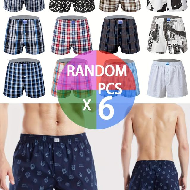 TEMU 6-pack, Styles . 100% Polyester Men's Long Boxer Briefs, Comfortable, Breathable, And Soft Men's Long Boxer Shorts, Ideal For Wear