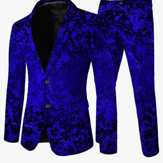 TEMU Large Size Suit Set European And Print High-end Non-iron Suit