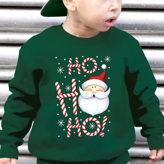TEMU Sweat-shirt en élégant pour garçons, thème Noël, automne et hiver, coupe , avec un imprimé de Père Noël de dessin . Modèle WY4859.