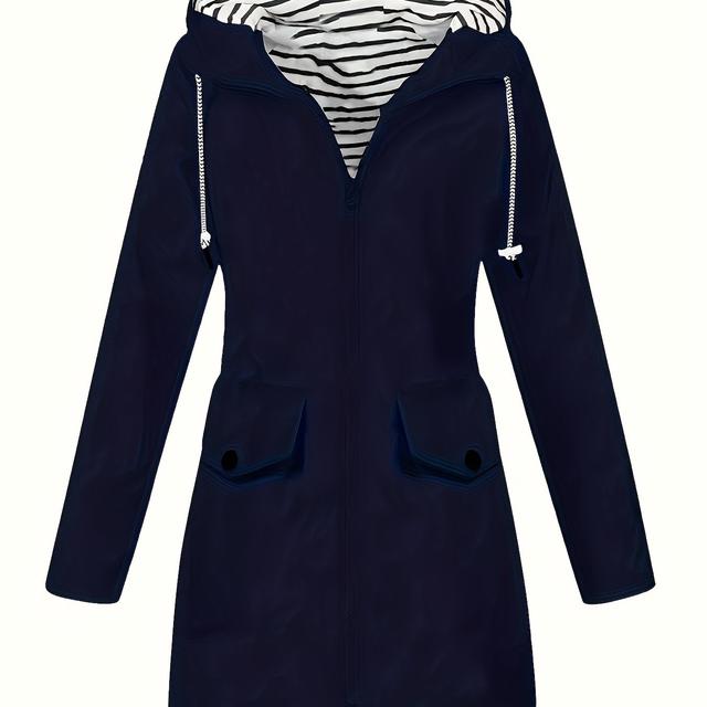 TEMU Damensmode Kapuzenmantel, Leichtes Schichtenjacke, Alltagsjacke mit Langarm, Klassische Silhouette, Polyesterfutter, Nicht dehnbares Material, Taschenjacke, Damenjacke, Streetstyle, Büro-Casual