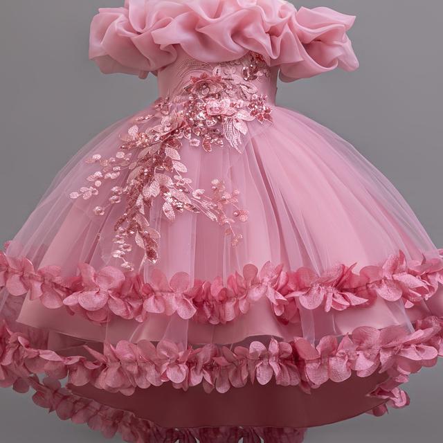 TEMU Girls' Sleeveless Dress Summer Children's Dress Princess Dress Little Girl Train Light Luxury High-end Puffy Skirt