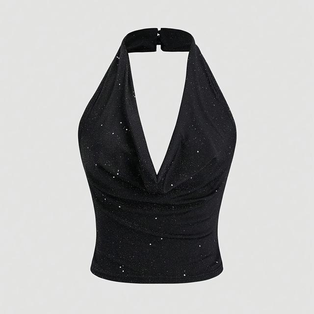 TEMU Un haut dos nu et élégant avec un décolleté drapé sur le devant