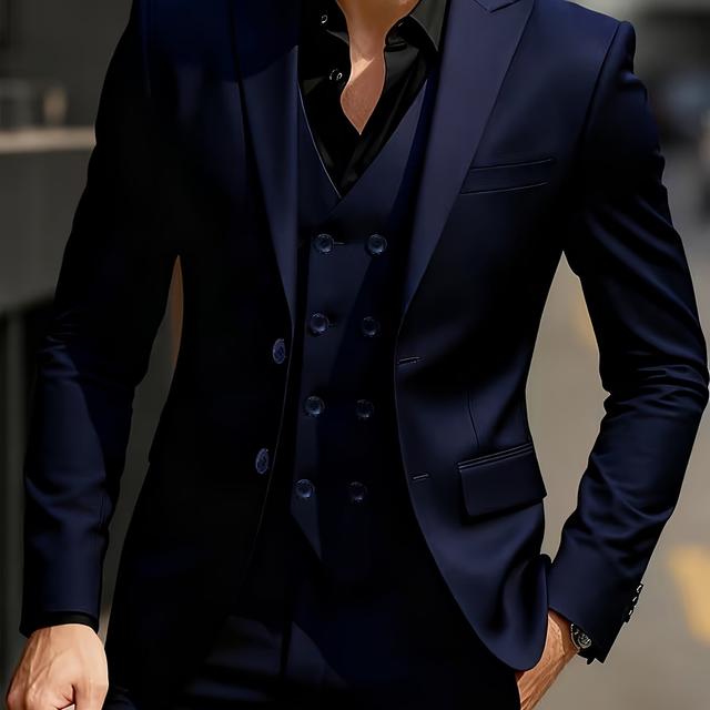 TEMU Conjunto de para Hombre: Traje, Pantalón y Chaleco para Bodas, Ocasiones Formales Importantes