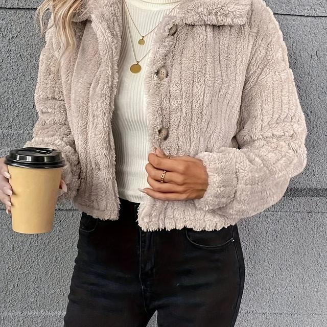 TEMU Chaqueta de Mujer Reversible con Botones - Diseño Suave y Ajustable, Lavable a Máquina para Otoño e Invierno, Abrigo y Estiloso, Textura Acogedora, Ropa Casual para Adultos