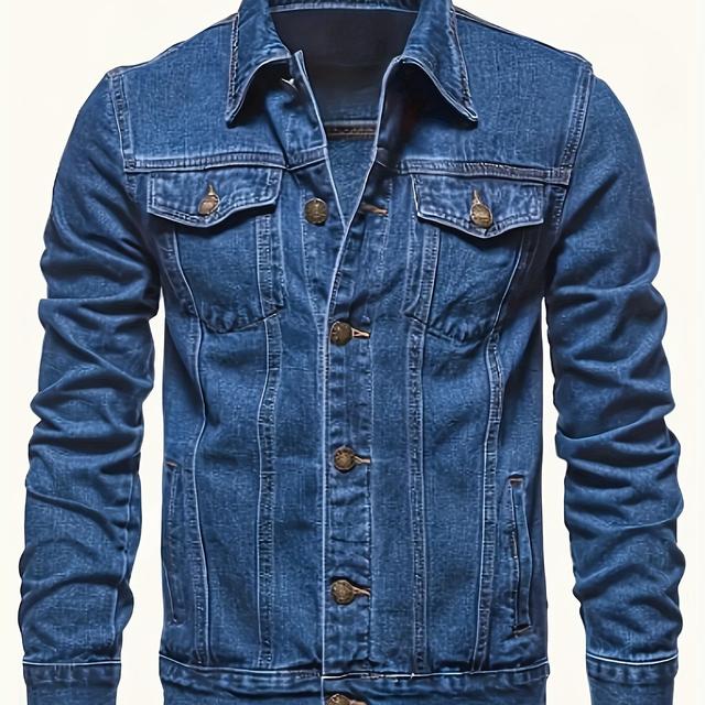 TEMU 1pc Men's Denim Jacket, Plus Size