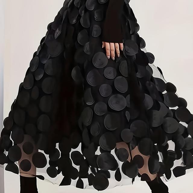 TEMU Jupe Midi à Élégante pour Femme - Taille Haute, Design A-Line Évasé, Lavable en Machine, Parfaite pour /Été/Automne