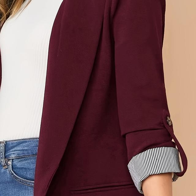 TEMU En Stock - Chaqueta Elegante de Mujer para Otoño/Invierno, Corte Slim con Solapas y Detalles de , H690017WR