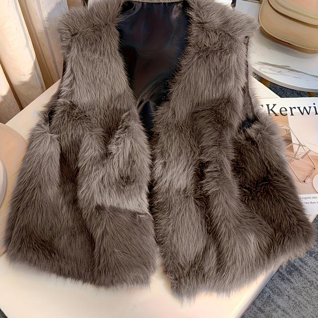 TEMU Gilet caldo da donna inverno, , frontale, elegante e , giacca corta senza maniche casual LL168