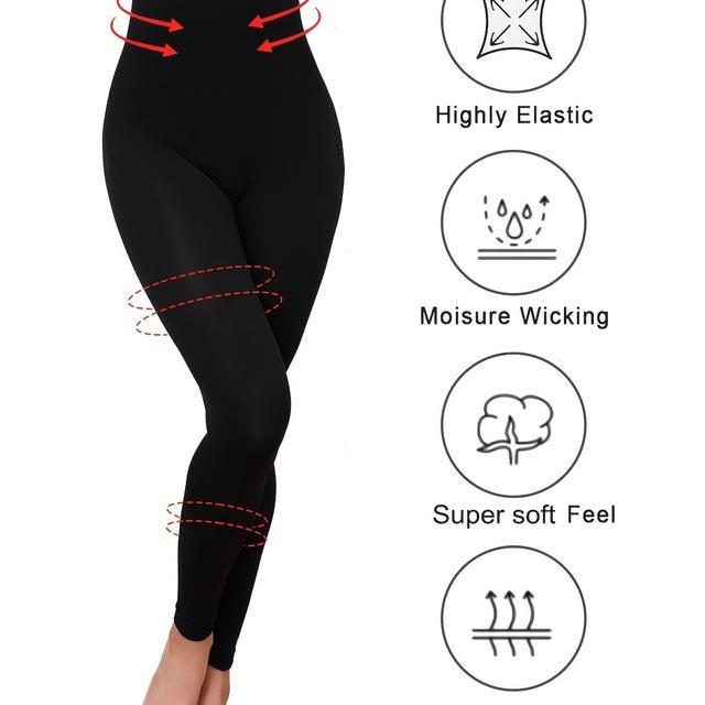 TEMU Women's High-waisted Tummy Control Shaping Leggings - Heavy-duty Compression Yoga Pants With Opaque Coverage, High-elasticity For Gym, Postpartum & Casual Attire (solid Color, No Padding)