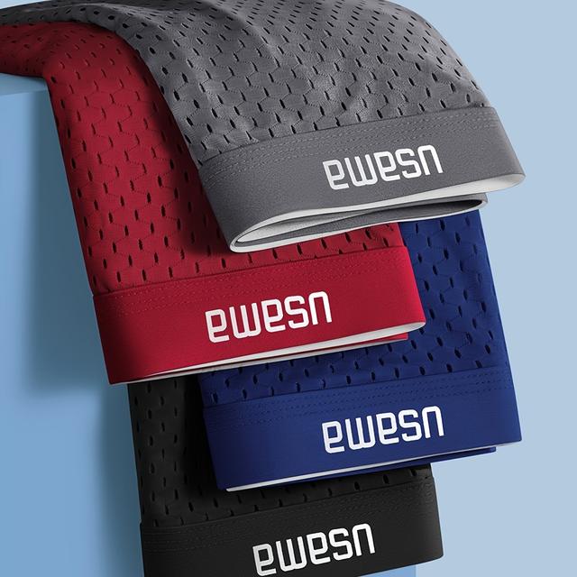 TEMU 남성용 4개 세트의 단색 속옷, 초박형 신축성 있는 박서 쇼츠, 남성용 캐주얼 스포츠 속옷, 통기성 및 신축성이 뛰어난 다양한 스타일의 일상복