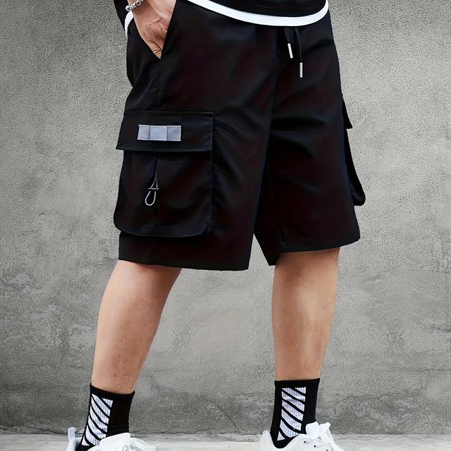 TEMU شورت كارجو عارض للرجال - متين وجيد التهوية، تصميم متعدد الجيوب، رمادي، مثالي للارتداء الخارجي والكاجوال، شورت خارجي | أسلوب عارض | جيد التهوية