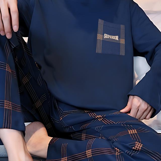 TEMU Marca Nian Ma + Comparación de Precios 5.5% Pijamas Nian Ma y Otoño para Hombres de Larga Nuevos, Ropa Casual Simple de Talla Grande para Usar de Casa