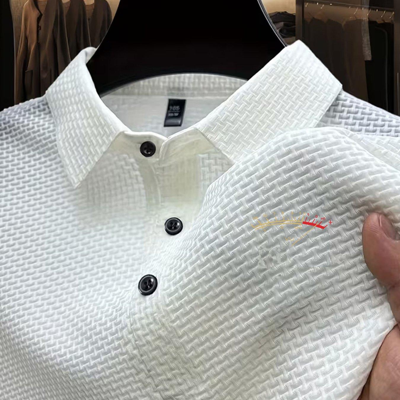 TEMU Camisa POLO de nylon de lujo ligero para hombre, estilo deportivo europeo y americano para exteriores, diseño de , moderna, cómoda y transpirable