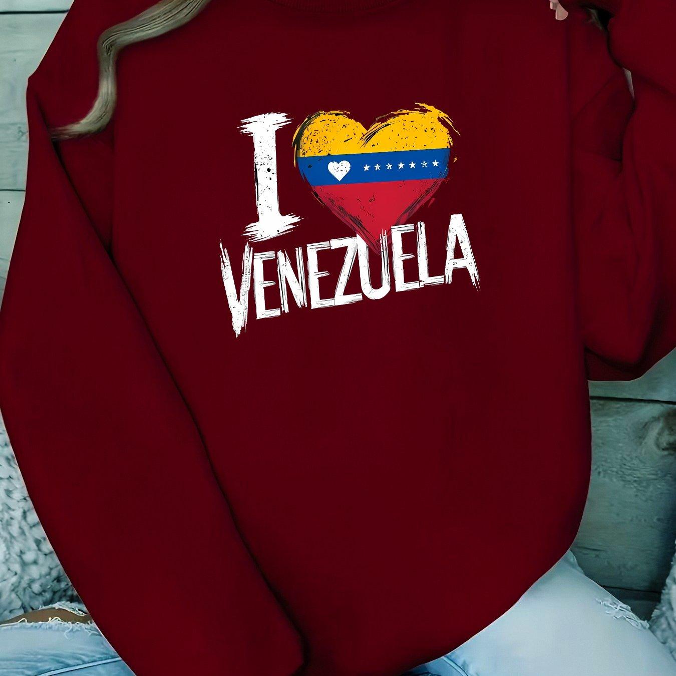 TEMU 1pc Sudadera casual para mujer con estampado "", 100% poliéster, cuello redondo con cuello de contraste, tejido de punto ligeramente elástico, sudadera de moda para todas .