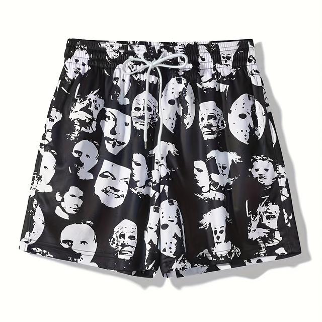 TEMU Pantalones Cortos Atléticos Casuales para Hombre - Poliéster Transpirable, Corte Holgado con Bolsillos para Baloncesto y Jogging