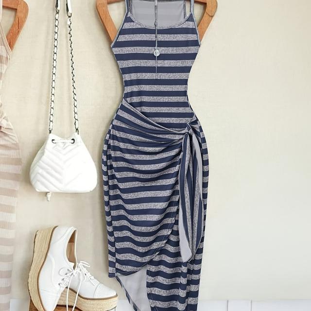 TEMU Vestido Maxi Sem Feminino - Vestido de Verão com Ombro a Mostrar e Barra Assimétrica, Lavável à Máquina para Passeios & Casuais, Vestidos de Praia, Tecido