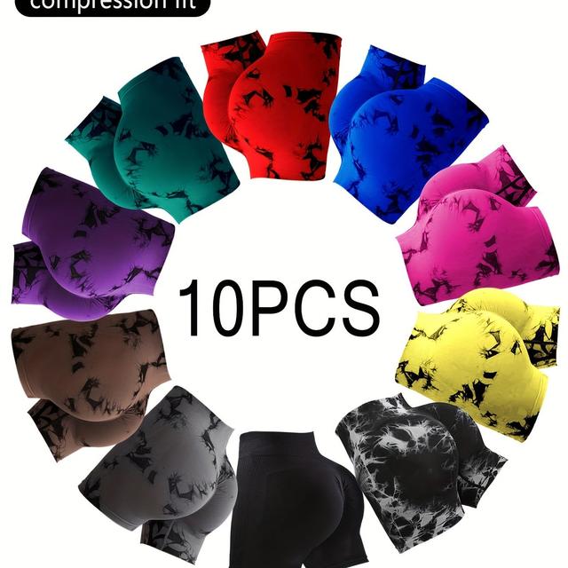 TEMU Conjunto shorts multicolores con estampado tie-dye