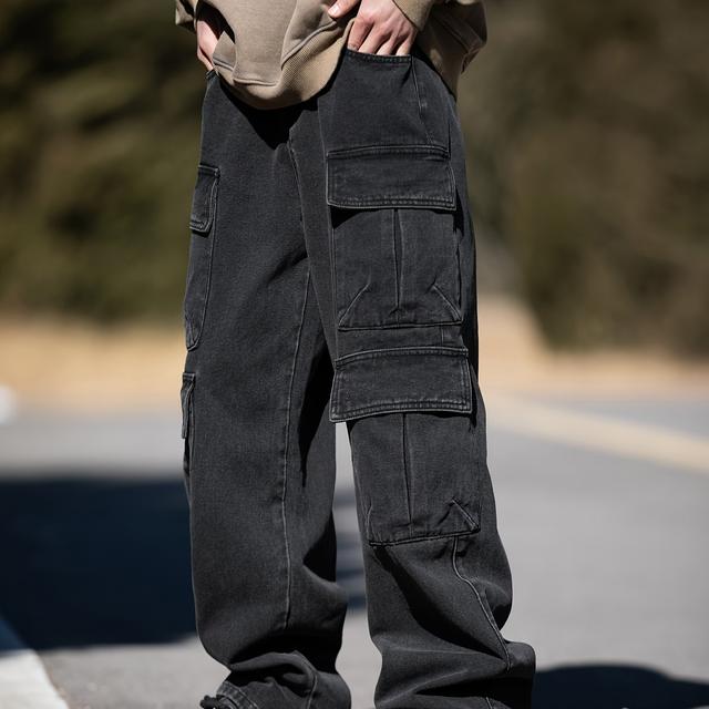 TEMU Jeans Denim à Poche Multiple Design Original Décontracté Coupe Longue pour Printemps/Été