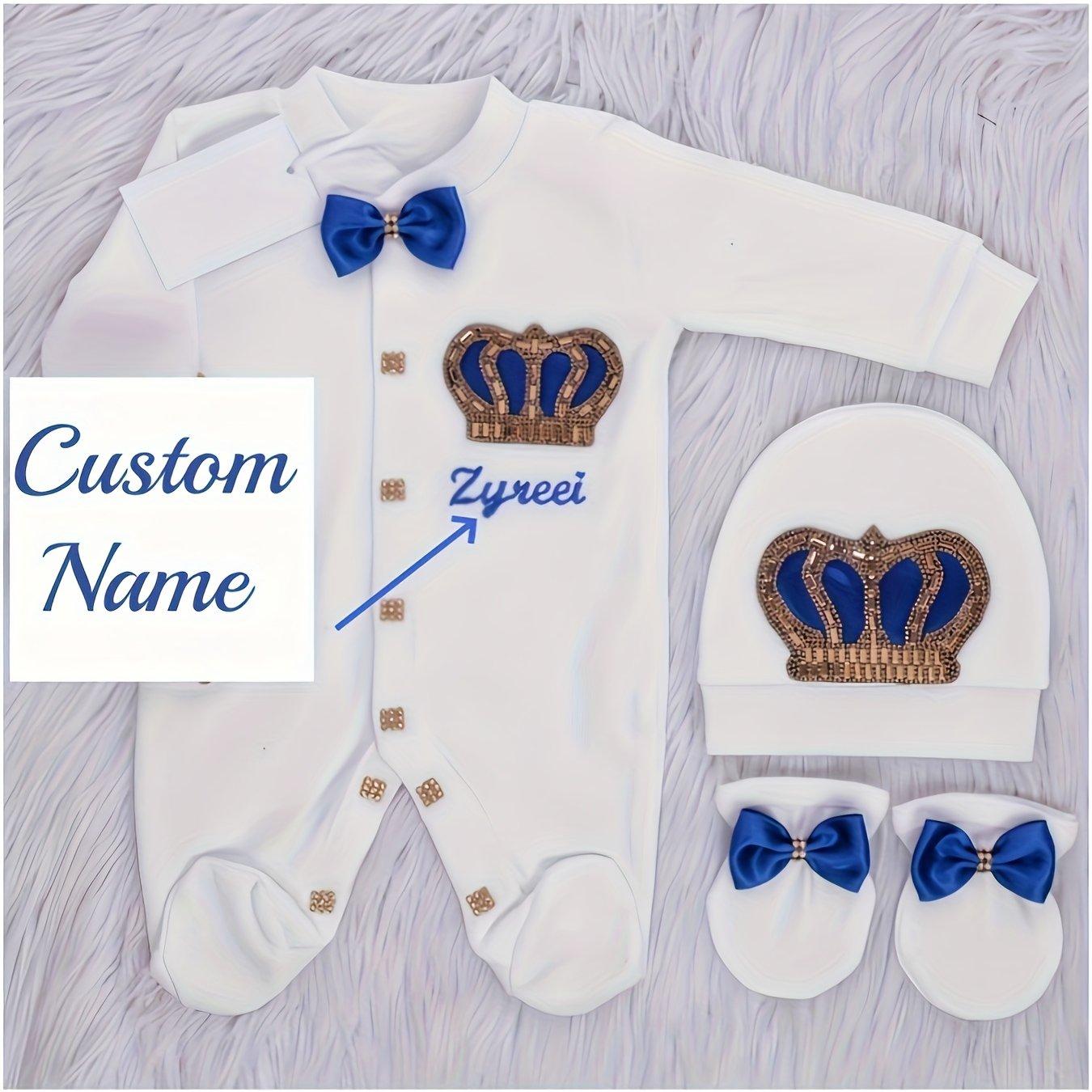 TEMU Custom Long-sleeve And Footed Crawling Onesie, Cotton Romper For Fall-winter. Clothing With Integrated Legs, 1-piece New Parent Brand Users