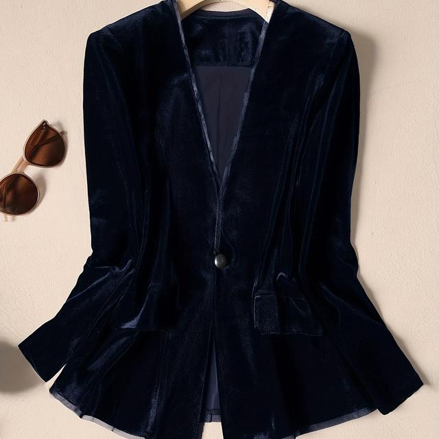 TEMU Neuer Damen Blazer in Unifarben für den Herbst, Slim Einknopf, Schlichtes und elegantes Oberteil S23B6038A