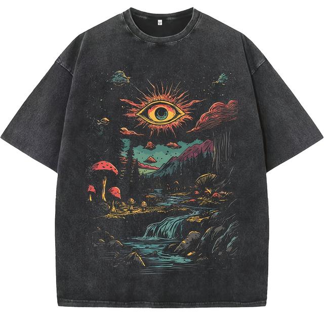 TEMU European And American Loose Harajuku Style Vintage Washed Short Sleeve Novelty T-shirt Fashion Clothing