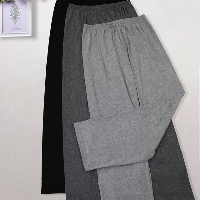 TEMU Набір з 3 штук повсякденних однотонних спальних шортів для жінок, еластичні піжамні штани з високою талією, підходять для весни та