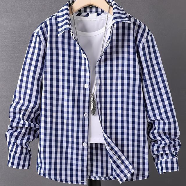 TEMU Boys' Spring/autumn New Casual Versatile Shirt