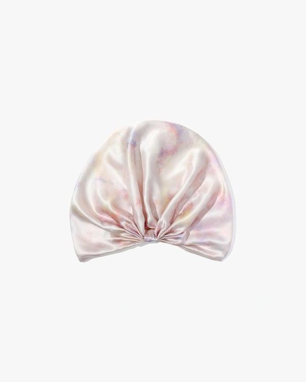 LILYSILK Bonnet de Nuit Plissé en Soie de Mûrier 19 Momme pour Femme, Aquarelle Rose-Violet