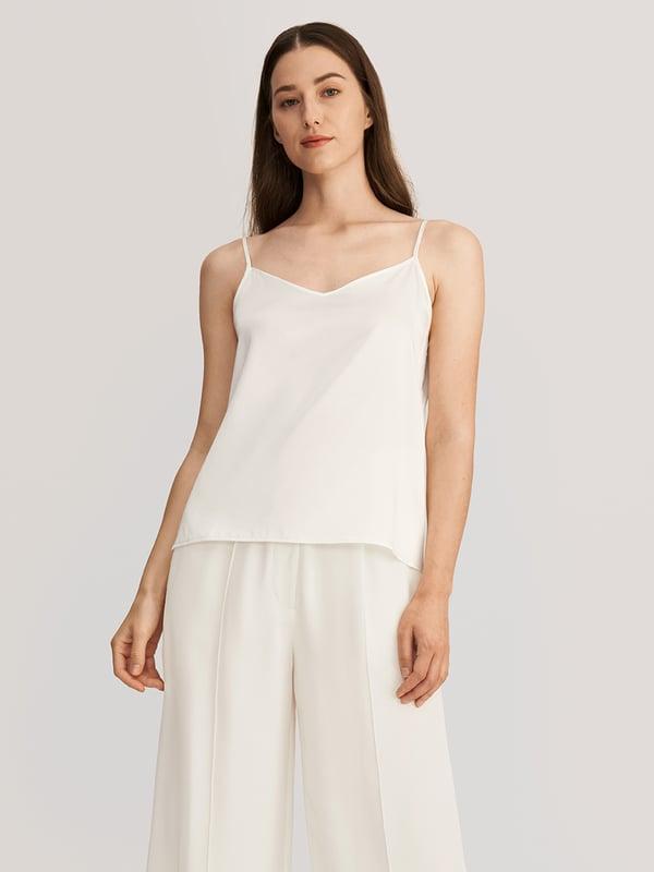 LILYSILK Haut En Soie, Col En V S¨¦duisant, Bretelles R¨¦glables, 100% Soie, Sans Produits Chimiques Nocifs, Brillant, Lisse, Doux