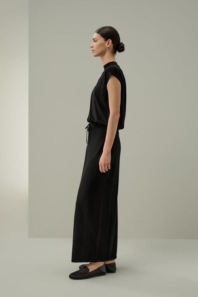 LILYSILK Merino Wool Maxi Skirt, Black, M | Soft, Breathable & Elegant for Everyday Wear