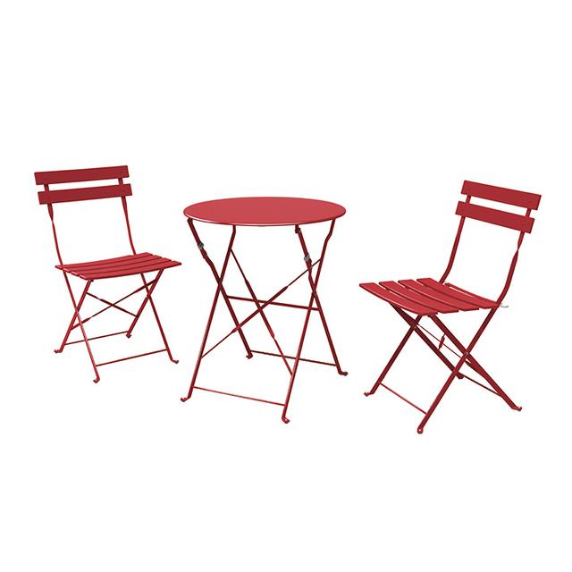 Outdoor Premium Steel 3-Piece Foldable Patio Sets Red