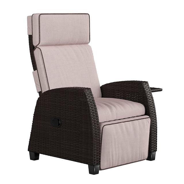 MOOR Indoor & Outdoor Wicker Recliner with Cushion Beige-1PCS