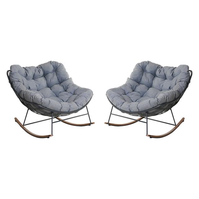 Indoor & Outdoor Royal Rocking Chairs With Cushions for Porch, Garden, Patio 2PCS-Save $50