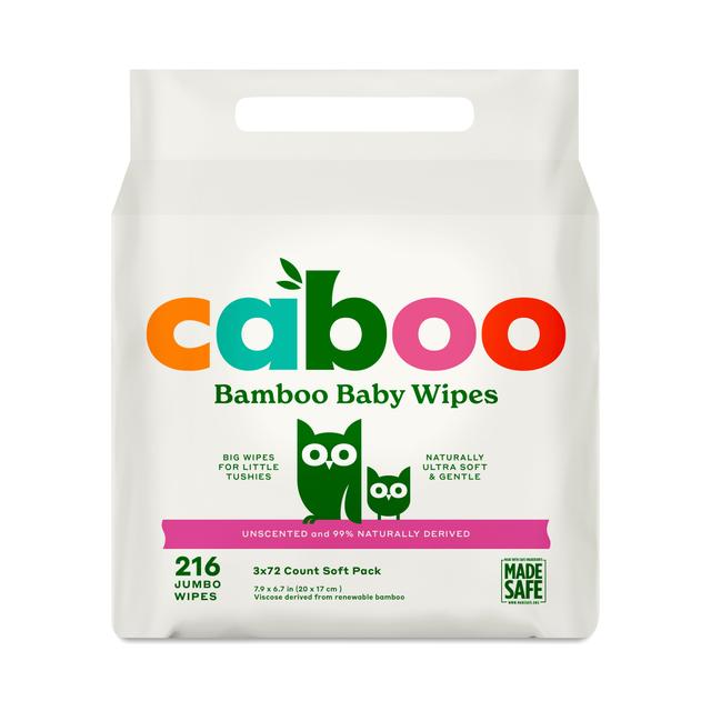Caboo Bamboo Baby Wipes, Unscented 216 wipes