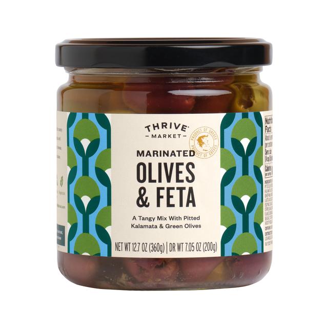 Thrive Market Marinated Olives & Feta 12.7 oz jar