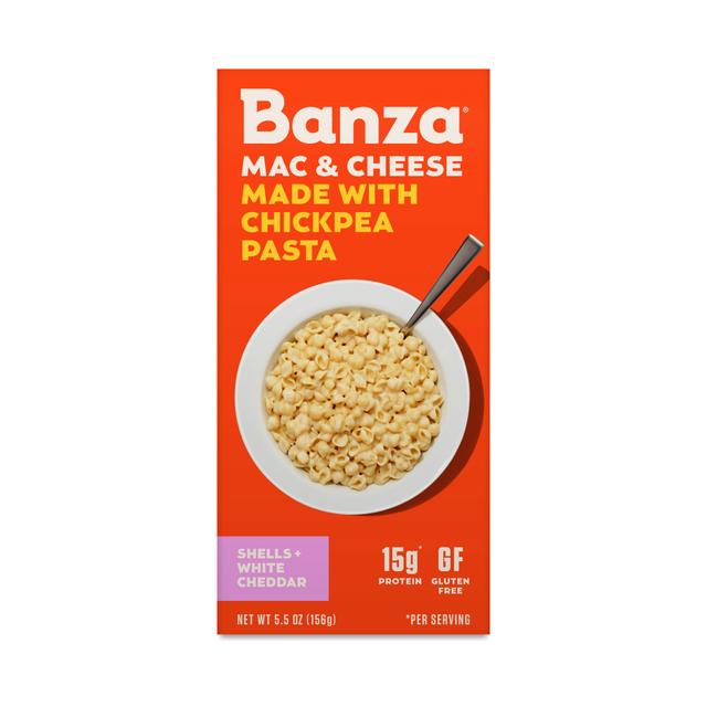 2-Pack Banza Chickpea Pasta Mac & White Cheddar, Shells 5.5 oz box