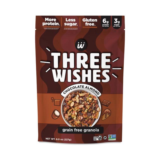 Three Wishes Grain Free Granola, Chocolate Almond 8 oz pouch