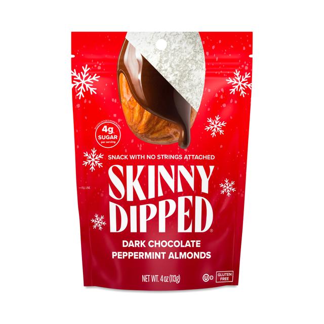 SkinnyDipped Almonds, Dark Chocolate Peppermint Almonds 4 oz pouch